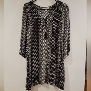 Peasant Dress Boho Floral Print Tunic Style Adam Levine Collection Size XS NWT